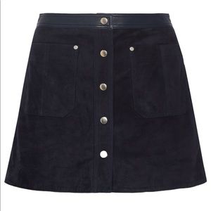 Rag and Bone Suede and Leather Miniskirt